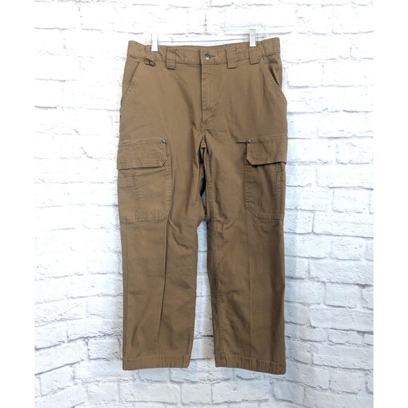 Duluth Flex Fire Hose Relaxed Fit Cargo Work Pants 36x27 brown - Picture 1 of 8